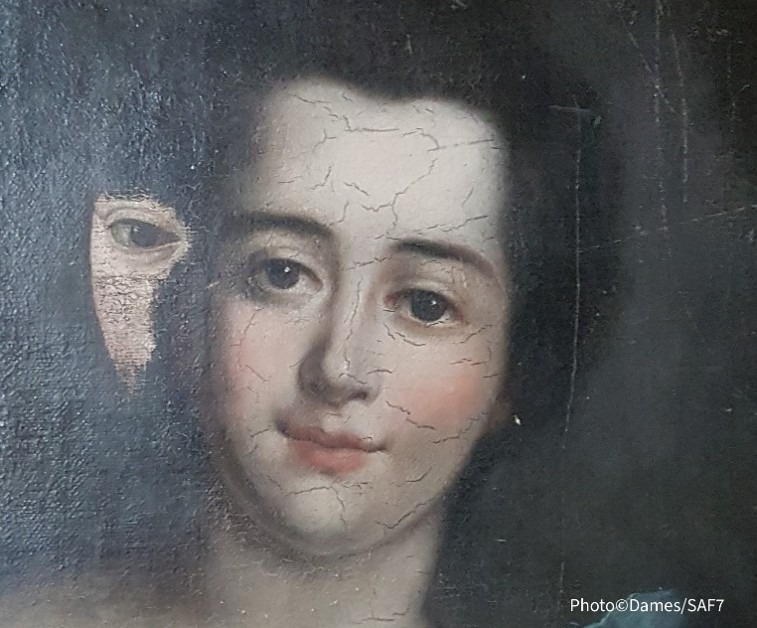 Image partielle de la peinture du XIXe siècle étudiée